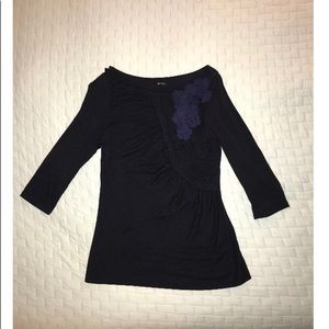 EUC Anthropologie Deletta Navy Tee Shirt
